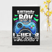 レベル8アンロックされたビデオゲーム8歳の誕生日ゲーマーGIF カード (黄色い花)