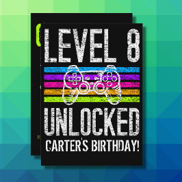 レベル8アンロック第8誕生日ゲーマパーソナライズされたー 招待状
