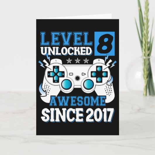 レベル8アンロック 2017年から素晴らしい 8歳の誕生日B カード (正面)