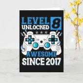 レベル8アンロック 2017年から素晴らしい 8歳の誕生日B カード (黄色い花)