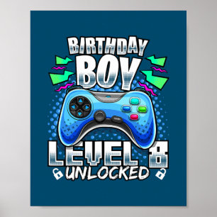 レベル8ロック解除されたビデオゲーム第8誕生日ゲーマー ポスター