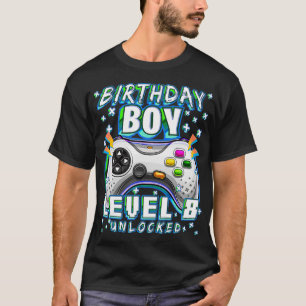 レベル8ロック解除ビデオゲーム第8誕生日ゲーマーボーイ Tシャツ