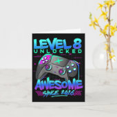 レベル8ロック解除8歳の少年誕生日ギフト8th カード (黄色い花)