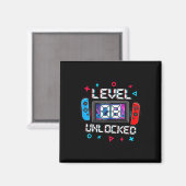レベル8解除ゲーマー 8歳の誕生日プレゼント ビデオゲーム マグネット (正面/裏面)