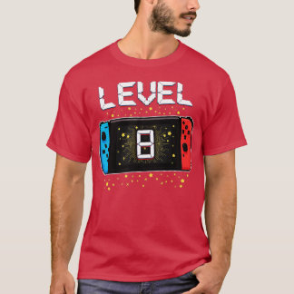 レベル8誕生日ゲーム8年古いビデオゲームGif Tシャツ