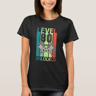 レベル80ロック解除されたビデオゲーマー80番目の誕生日ティー Tシャツ
