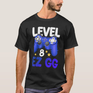レベル8 EZ GG 8thゲーマーボーイ10代の若者コントローラーBi Tシャツ