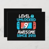 レベル9のゲーマー 誕生日おめでとう！ ポストカード (正面/裏面)