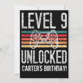 レベル9のロック解除された9番目の誕生日 パーソナライズされた 招待状 (正面)