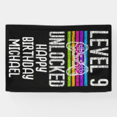 レベル9のロック解除された9誕生日バナー 横断幕 (横)