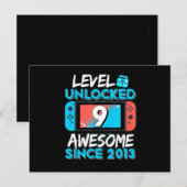 レベル9の誕生日 ゲーマー ポストカード (正面/裏面)