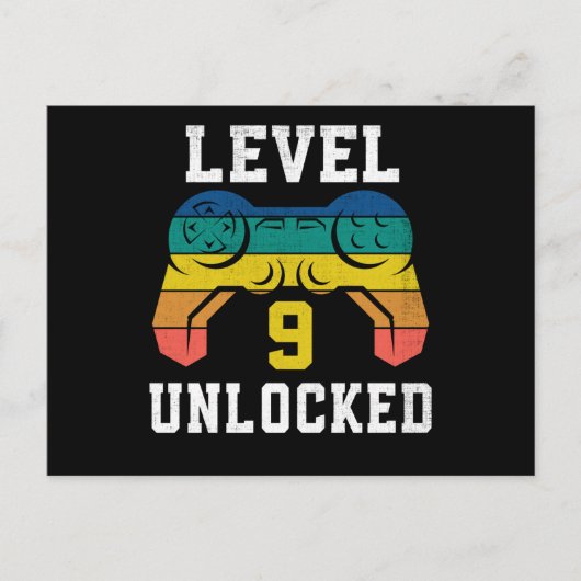 レベル9ロック解除、第9ゲーマー誕生日動揺して ポストカード (正面)