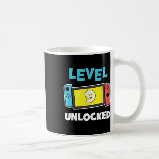 レベル9解除ゲーマー 9歳の誕生日プレゼント 動画ゲーム コーヒーマグカップ (右)
