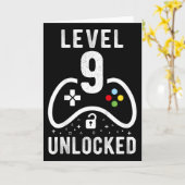 レベル9解除 ビデオゲーム 9歳の誕生日プレゼント カード (黄色い花)