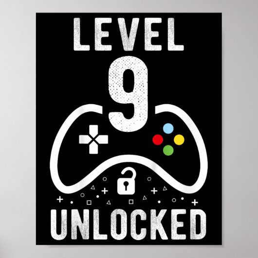 レベル9解除 ビデオゲーム 9歳の誕生日プレゼント ポスター (正面)