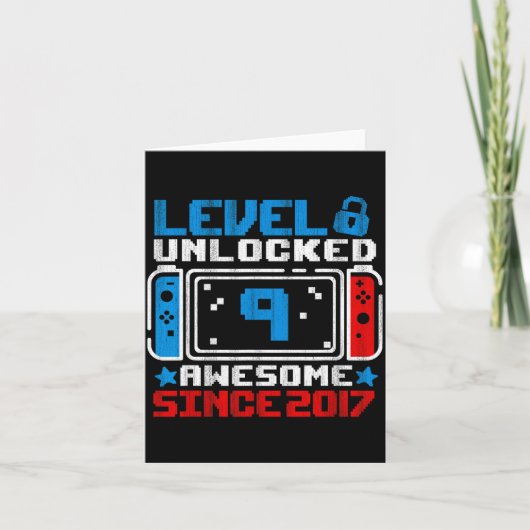 レベル9解除 9歳誕生日 ゲームギフト 男の子 カード (正面)