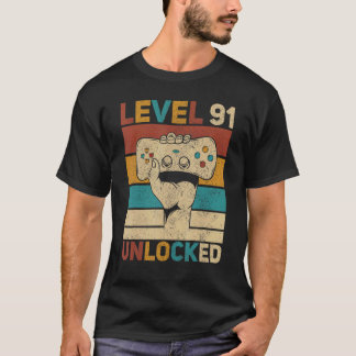 レベル91ロック解除91誕生日91歳ゲーマー Tシャツ