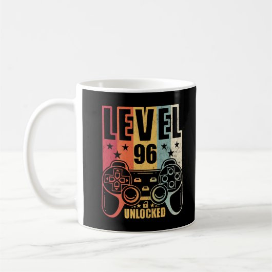 レベル96アンロックゲーム誕生日ゲーマー コーヒーマグカップ (左)
