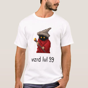 レベル99の魔法使いピクセル芸術 Tシャツ