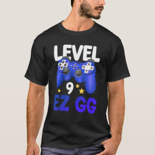 レベル9 EZ GG 9thゲーマーボーイ10代の若者コントローラーBi Tシャツ