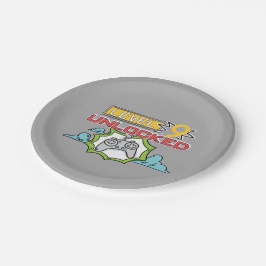 レベル·ロック解除されたカスタム誕生日紙プレート ペーパープレート (アングル)