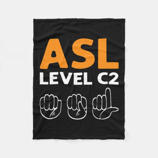 – レベルC2。Asl認識度ハンドサイン言語ろう者 フリースブランケット (正面)