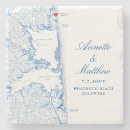 レホバビーチデラウェア結婚マップの形見 ストーンコースター