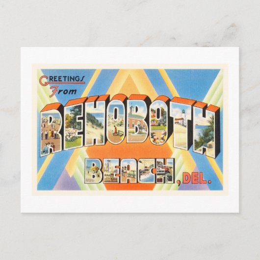 レホフビーチデラウェアDEヴィンテージ旅行はがき ポストカード (正面)