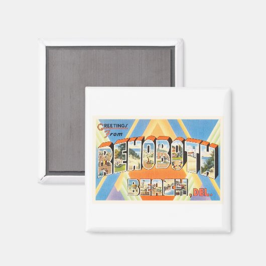 レホフビーチデラウェアDEヴィンテージ旅行はがき マグネット (正面/裏面)