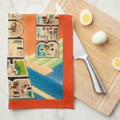 レホーカラフル両方ビーチ キッチンタオル (四つ折り)