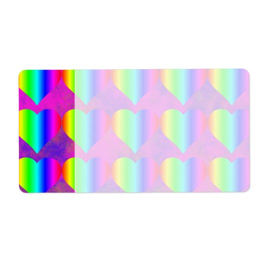 レボカラフルガーリーンハートのおもしろい10代のパターン ラベル (正面)