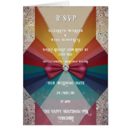 レボカラフルンエレガントボー結婚式招待状