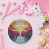 レボカラフルンエレガントボー結婚式招待状 ペーパープレート (パーティー)