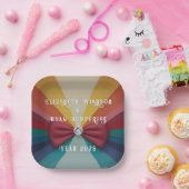 レボカラフルンエレガントボー結婚式招待状 ペーパープレート (パーティー)