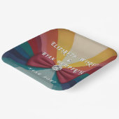 レボカラフルンエレガントボー結婚式招待状 ペーパープレート (傾斜あり)