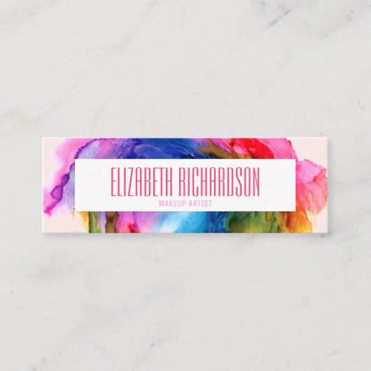 レボカラフルンモダントレンディー抽象芸術鮮やか スキニー名刺 (正面)