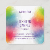 レボモダンンエレガントボーテンプレートプロフェッショナル スクエア名刺 (裏面)