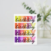 レボモダンンカラフルボータイポグラフィハッピーバースデー ポストカード (スタンド正面)