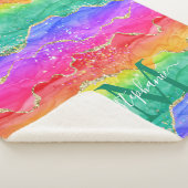 レボーパーソナライズされたカラフルグリッター金ゴールドゲート シェルパブランケット (3/4)