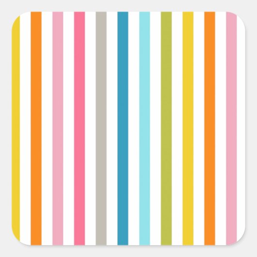 レボーモダントレンディーカラフルストライプ スクエアシール (正面)