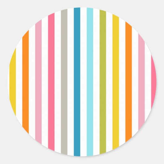 レボーモダントレンディーカラフルストライプ ラウンドシール (正面)