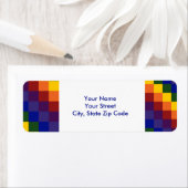 レボー市松模様に差出人住所ラベル ラベル (インサイチュ)