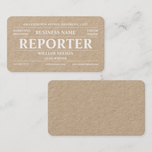 レポータクラフト 名刺 (正面/裏面)