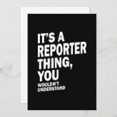 レポーター役職TギフトMens Womens 招待状 (正面/裏面)