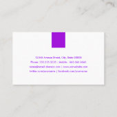 レポーター – シンプル紫バイオレット 名刺 (裏面)