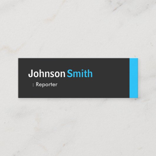 レポーター - パーソナルアクアブルーミニ スキニー名刺 (正面)
