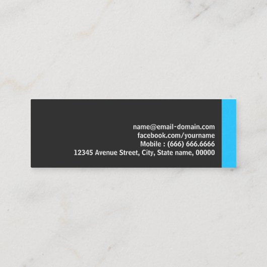 レポーター - パーソナルアクアブルーミニ スキニー名刺 (裏面)