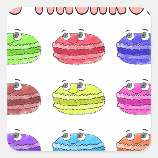 レマカロンかわいい漫画 スクエアシール (正面)