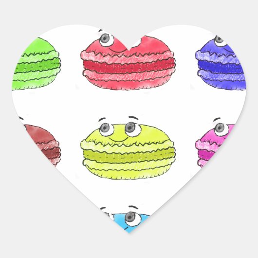 レマカロンかわいい漫画 ハートシール (正面)