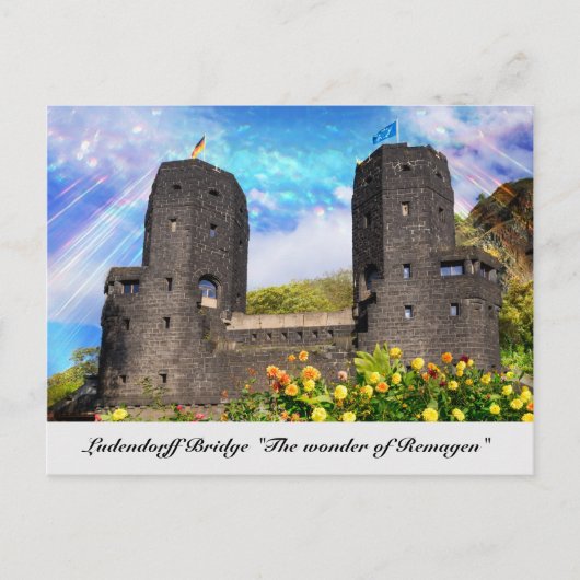 レマゲン州エルペルにルデンドルフ橋が残っている ポストカード (正面)